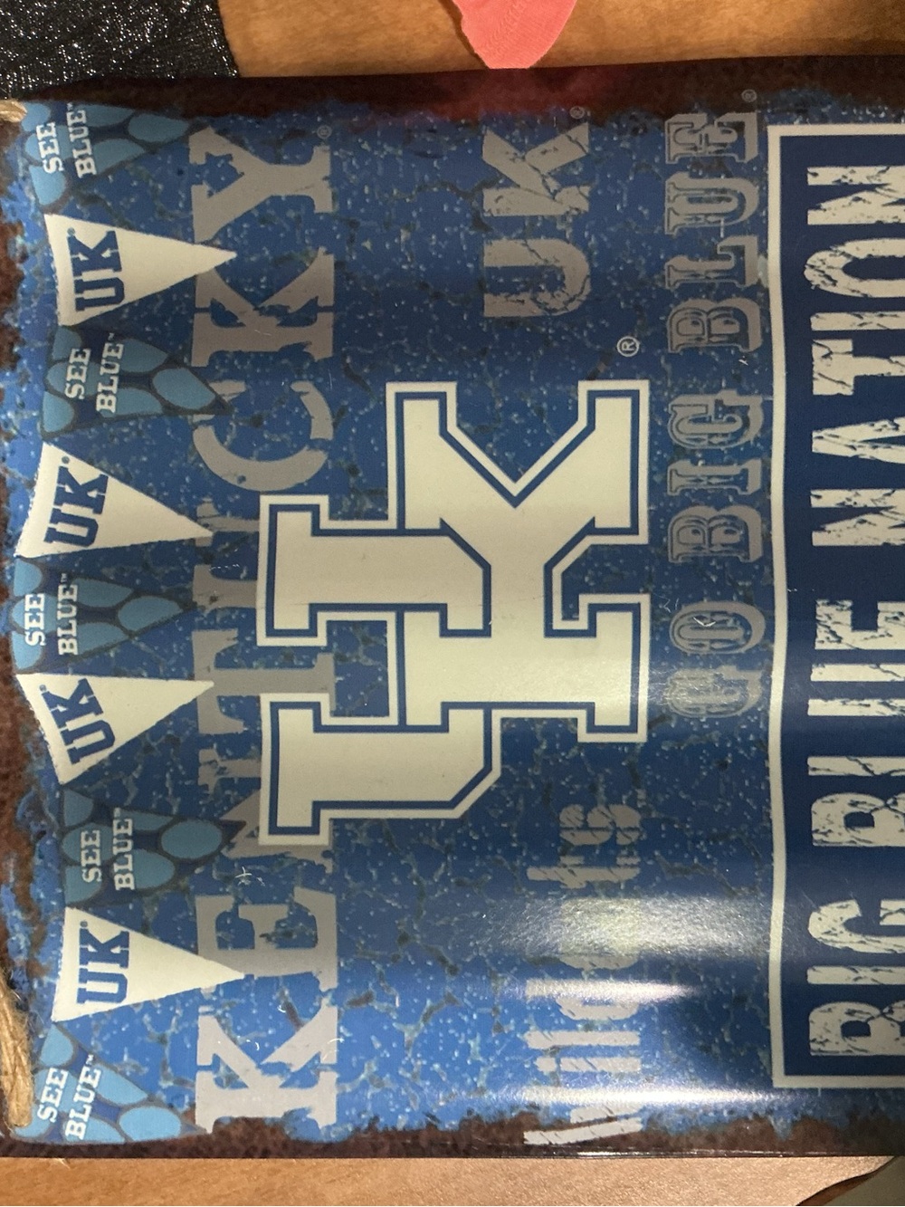 University of Kentucky Blue 'UK' Metal Sign